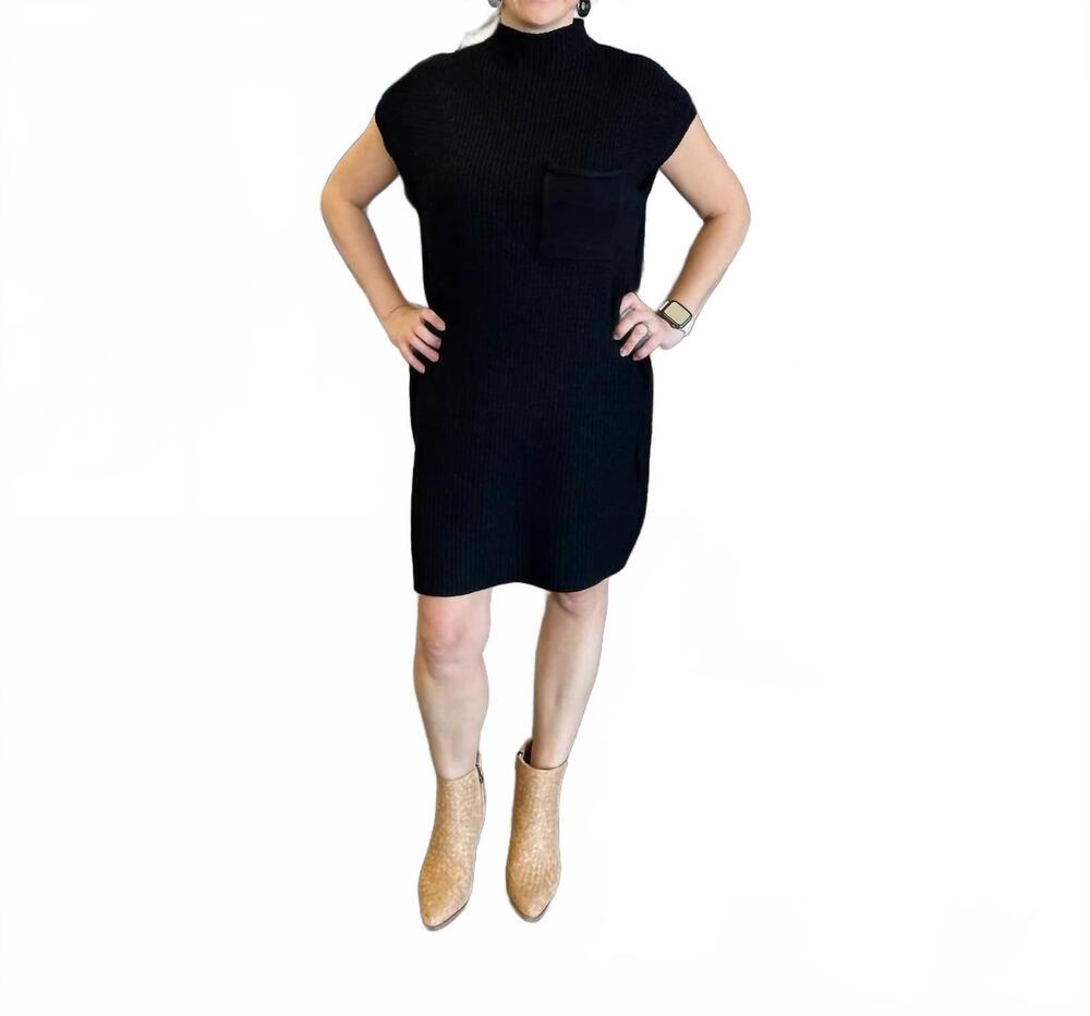 NEW ZENANA classic sweater mini dress in black